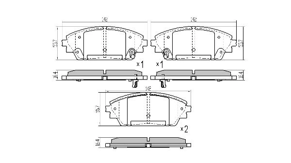 Brake Pad Set, disc brake (FBP-1954)