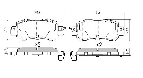 Brake Pad Set, disc brake (FBP-1878)