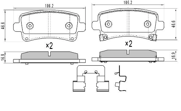 Brake Pad Set, disc brake (FBP-1662)
