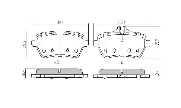 Brake Pad Set, disc brake (FBP-0013)