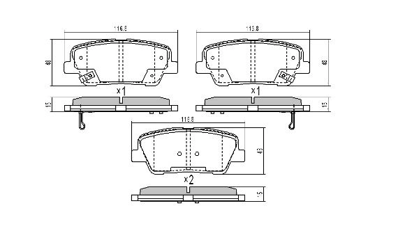 Brake Pad Set, disc brake (FBP-1838)