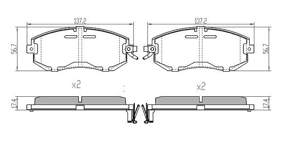 Brake Pad Set, disc brake (FBP-1564)