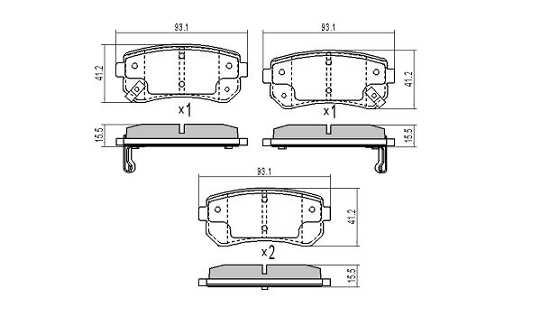 Brake Pad Set, disc brake (FBP-1485)