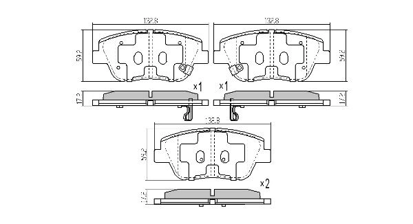 Brake Pad Set, disc brake (FBP-1960)