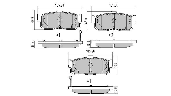 Brake Pad Set, disc brake (FBP-1593)