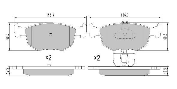 Brake Pad Set, disc brake (FBP-1028)