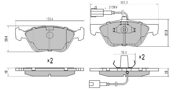 Brake Pad Set, disc brake (FBP-0972)