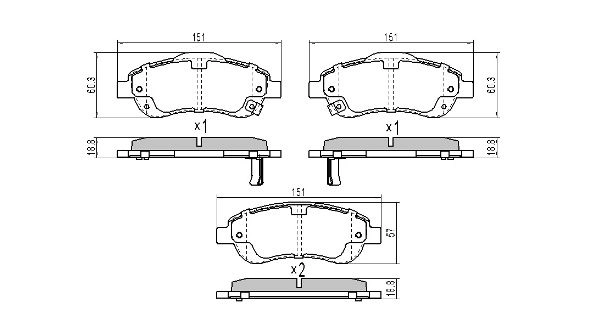 Brake Pad Set, disc brake (FBP-1716)