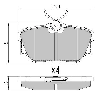 Brake Pad Set, disc brake (FBP-1162)
