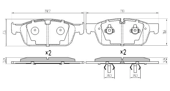 Brake Pad Set, disc brake (FBP-1891)