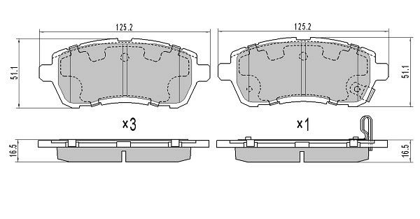 Brake Pad Set, disc brake (FBP-1645)