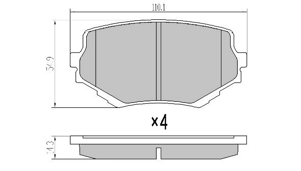 Brake Pad Set, disc brake (FBP-1046)