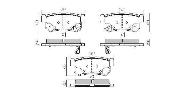 Brake Pad Set, disc brake (FBP-1797)