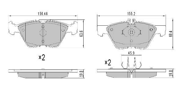 Brake Pad Set, disc brake (FBP-1047)