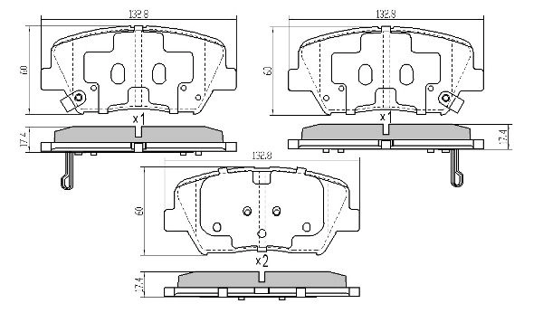 Brake Pad Set, disc brake (FBP-1898)