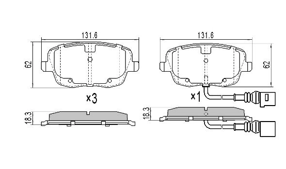 Brake Pad Set, disc brake (FBP-1256)