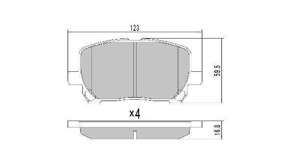 Brake Pad Set, disc brake (FBP-1668)