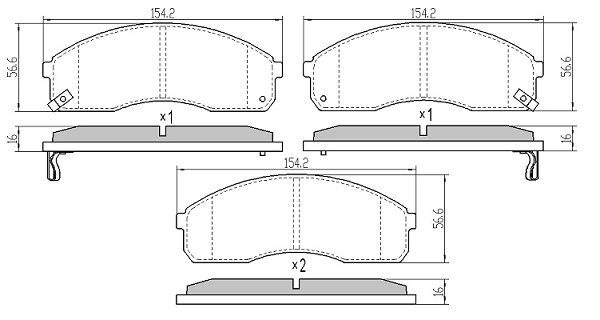 Brake Pad Set, disc brake (FBP-0858)