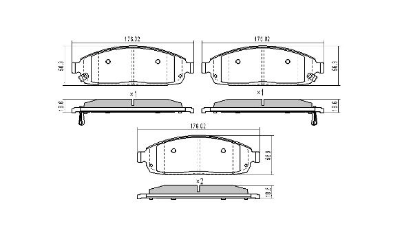 Brake Pad Set, disc brake (FBP-1565)
