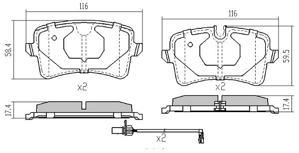 Brake Pad Set, disc brake (FBP-1938)