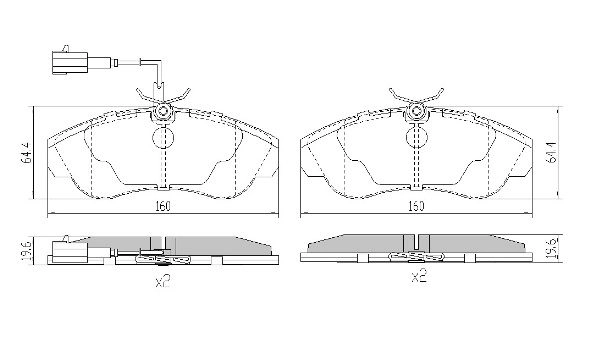 Brake Pad Set, disc brake (FBP-0914)