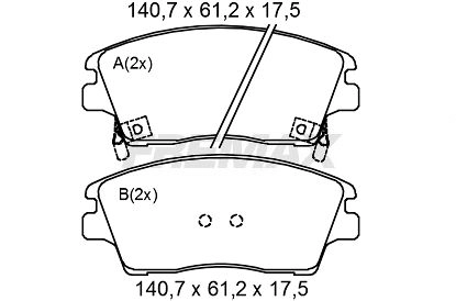 Brake Pad Set, disc brake (FBP-2614)
