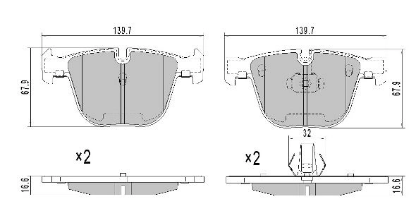 Brake Pad Set, disc brake (FBP-1391)