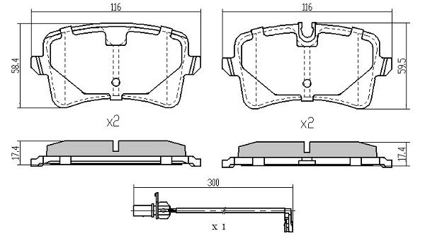 Brake Pad Set, disc brake (FBP-1940)