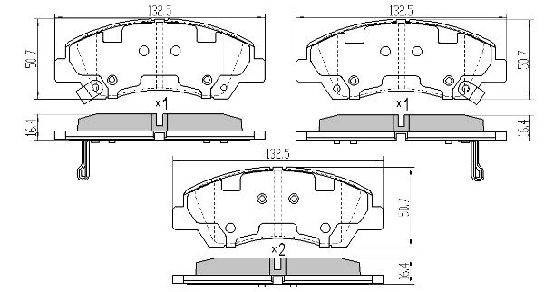 Brake Pad Set, disc brake (FBP-1970)