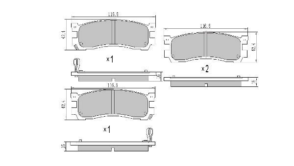 Brake Pad Set, disc brake (FBP-1774)