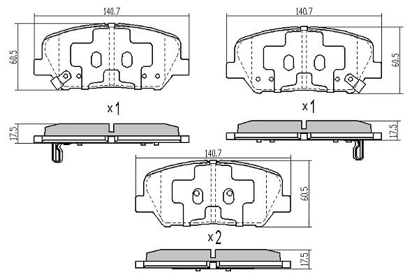 Brake Pad Set, disc brake (FBP-1887)