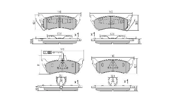 Brake Pad Set, disc brake (FBP-1119)