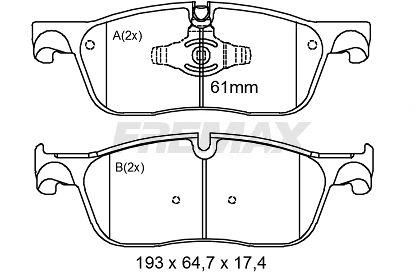 Brake Pad Set, disc brake (FBP-2616)