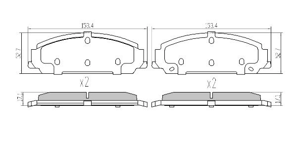 Brake Pad Set, disc brake (FBP-0336)