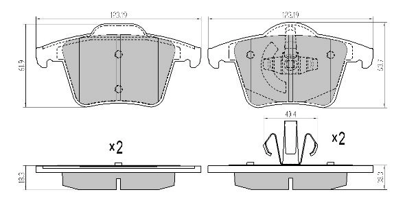 Brake Pad Set, disc brake (FBP-1505)
