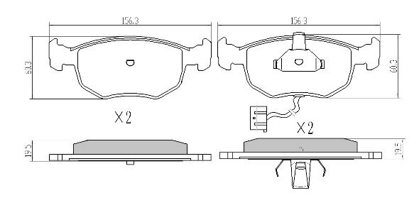 Brake Pad Set, disc brake (FBP-1031)