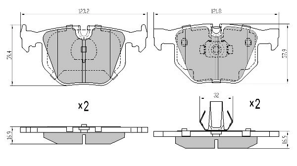 Brake Pad Set, disc brake (FBP-1540)