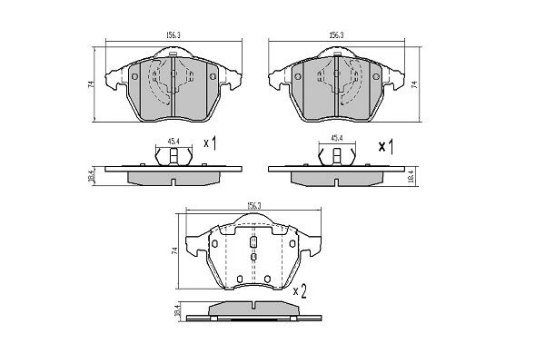 Brake Pad Set, disc brake (FBP-0869)