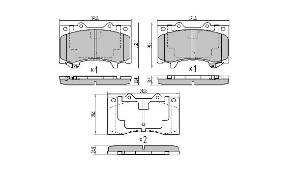 Brake Pad Set, disc brake (FBP-0012)