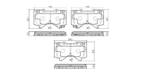 Brake Pad Set, disc brake (FBP-1817)