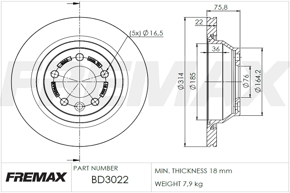 Brake Disc (BD-3022)