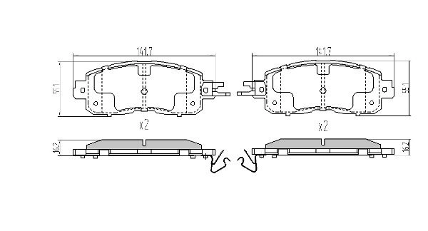 Brake Pad Set, disc brake (FBP-0081)