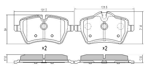 Brake Pad Set, disc brake (FBP-1707)