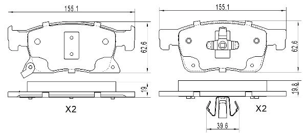 Brake Pad Set, disc brake (FBP-0026)