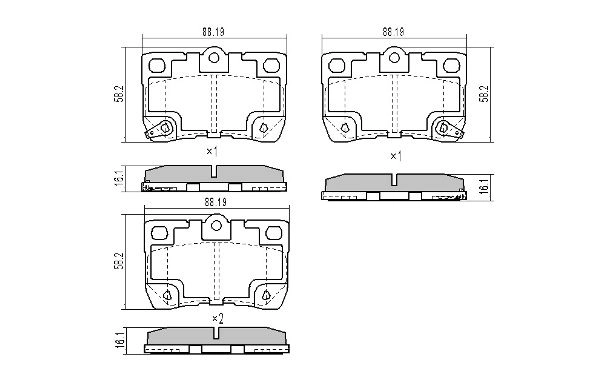 Brake Pad Set, disc brake (FBP-1693)