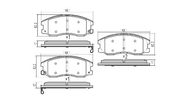 Brake Pad Set, disc brake (FBP-1500)