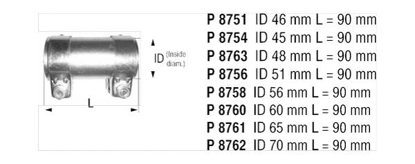 Pipe Connector, exhaust system (P8763)