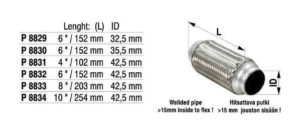 Flexible Pipe, exhaust system (P8832)