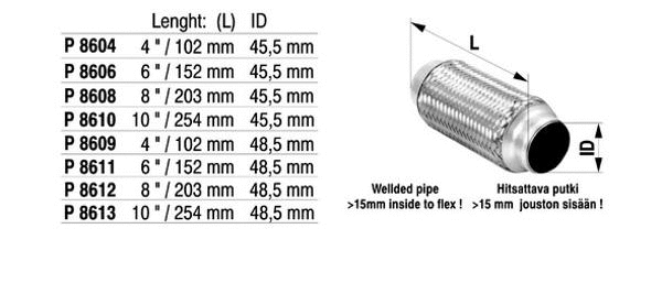 Flexible Pipe, exhaust system (P8612)