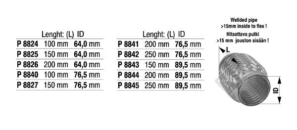 Flexible Pipe, exhaust system (P8826)